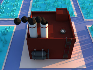 Cute Cartoon factory - manufacture 3D Модель