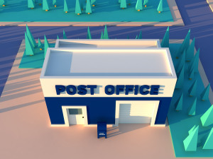 Cute cartoon post office 3D 모델