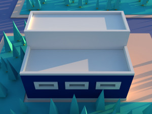 Cute cartoon post office 3D 모델