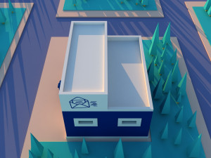 Cute cartoon post office 3D 모델