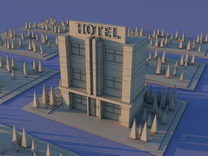 Cute cartoon hotel Modelo 3D