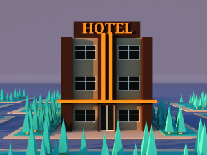 Cute cartoon hotel Modelo 3D