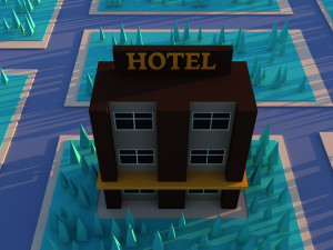 Cute cartoon hotel Modelo 3D
