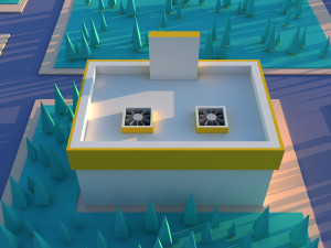 Cute cartoon city supermarket 3D Model