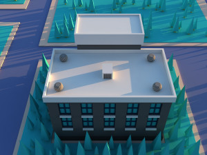 Cute cartoon city school Modello 3D