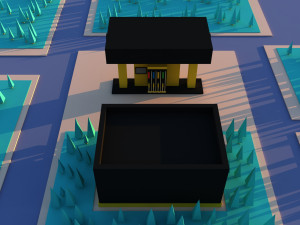 Cute cartoon gas station Modèle 3D