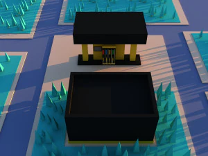 귀여운 만화 주유소 3D 모델