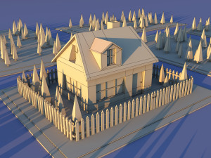 Cute cartoon private house 3D मॉडल