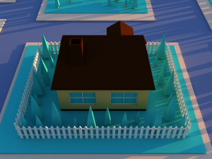 Cute cartoon private house 3D मॉडल
