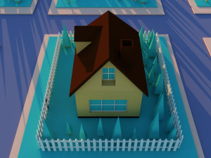 Cute cartoon private house 3D मॉडल