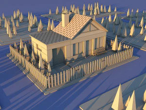 Cute Cartoon Private House Variation 2 3D Model