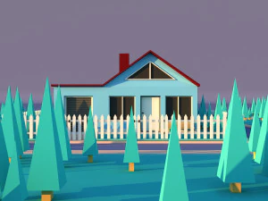 Cute Cartoon Private House Variation 2 3D Model