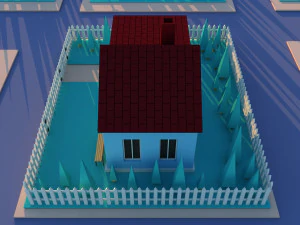 Cute Cartoon Private House Variation 2 3D Model