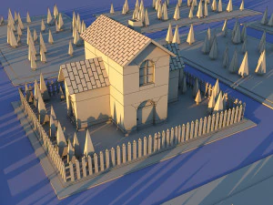 Sevimli &ccedil;izgi &ouml;zel ev varyasyon 3 3D Model