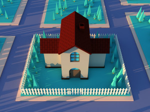 Cute cartoon private house variation 3 3Dモデル