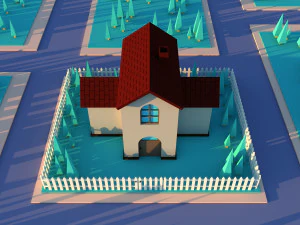 Sevimli &ccedil;izgi &ouml;zel ev varyasyon 3 3D Model