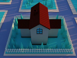 Sevimli &ccedil;izgi &ouml;zel ev varyasyon 3 3D Model