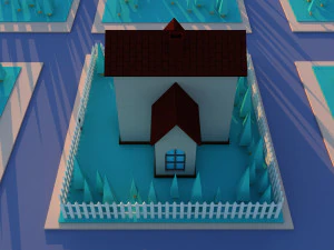 Sevimli &ccedil;izgi &ouml;zel ev varyasyon 3 3D Model