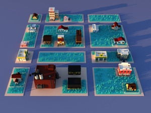 Cute Cartoon Village Collection Low Poly Modèle 3D