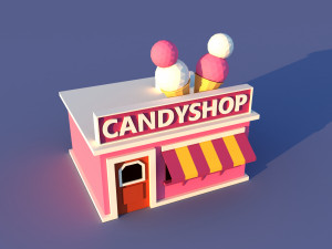 Cute Cartoon Village Collection Low Poly Modèle 3D
