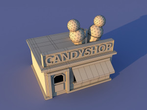 Cute Cartoon Village Collection Low Poly Modèle 3D