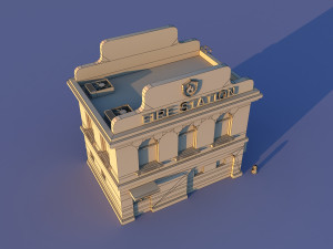 Cute Cartoon Village Collection Low Poly Modèle 3D