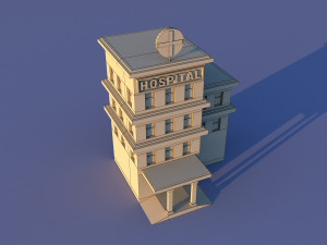 Cute Cartoon Village Collection Low Poly Modèle 3D