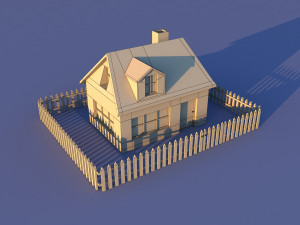 Cute Cartoon Village Collection Low Poly Modèle 3D