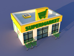 Cute Cartoon Village Collection Low Poly Modèle 3D