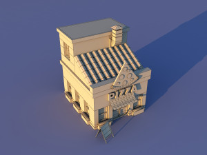 Cute Cartoon Village Collection Low Poly Modèle 3D