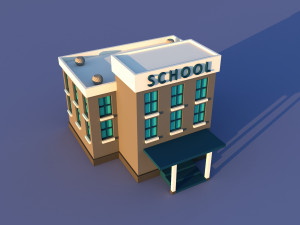 Cute Cartoon Village Collection Low Poly Modèle 3D
