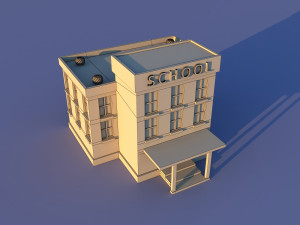 Cute Cartoon Village Collection Low Poly Modèle 3D