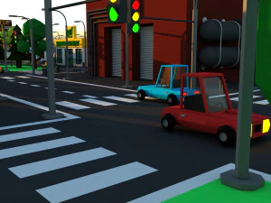 CuteCartoon Village constructor Collection Low Poly 3D Model