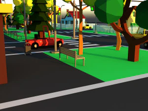 CuteCartoon Village constructor Collection Low Poly 3D Model