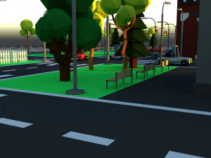 CuteCartoon Village constructor Collection Low Poly 3D Model
