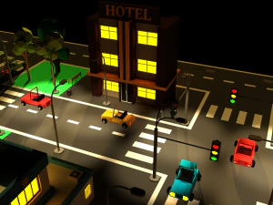 CuteCartoon Village constructor Collection Low Poly 3D Model