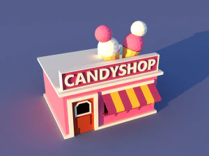 CuteCartoon Village constructor Collection Low Poly 3D Model