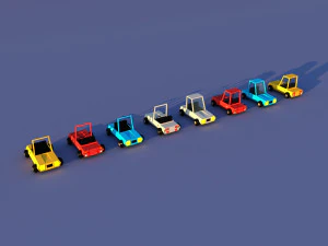 CuteCartoon Village constructor Collection Low Poly 3D Model