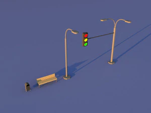 CuteCartoon Village constructor Collection Low Poly 3D Model
