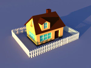 CuteCartoon Village constructor Collection Low Poly 3D Model