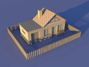 CuteCartoon Village constructor Collection Low Poly 3D Model
