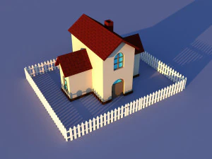 CuteCartoon Village constructor Collection Low Poly 3D Model