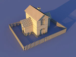 CuteCartoon Village constructor Collection Low Poly 3D Model