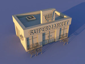CuteCartoon Village constructor Collection Low Poly 3D Model