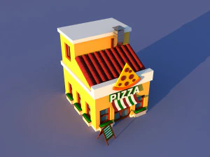 CuteCartoon Village constructor Collection Low Poly 3D Model