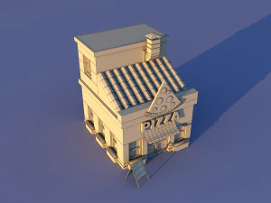 CuteCartoon Village constructor Collection Low Poly 3D Model