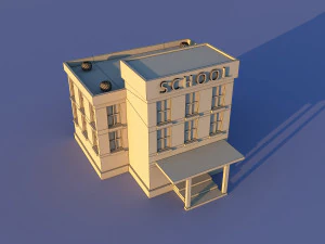 CuteCartoon Village constructor Collection Low Poly 3D Model