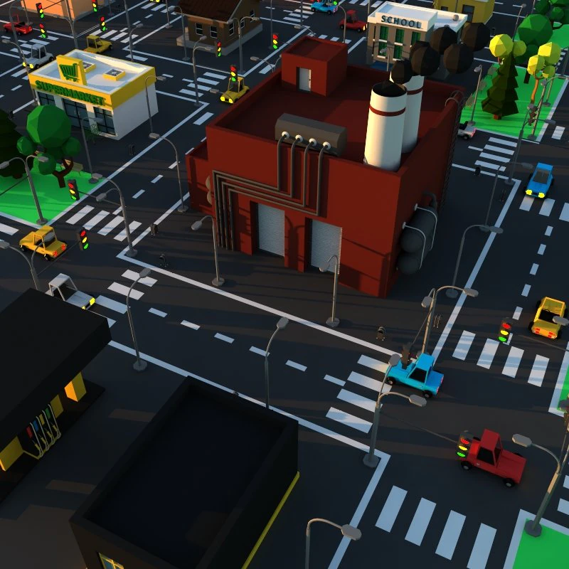 CuteCartoon Village constructor Collection Low Poly 3D Model .c4d .max .obj .3ds .fbx .stl .blend 