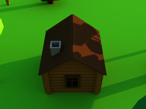 Cute cartoon village wooden privat house variation 2 Low Poly Modelo 3D