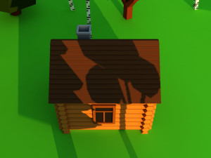 Cute cartoon village wooden privat house variation 2 Low Poly Modelo 3D